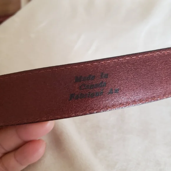 Men's brown leather belt - Picture 2 of 7